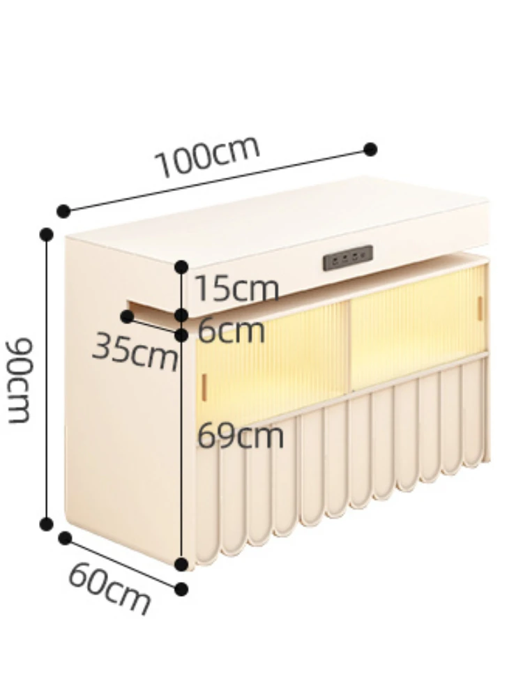 Retractable Dining Table Integrated Open Kitchen Partition Separate Kitchen Counter