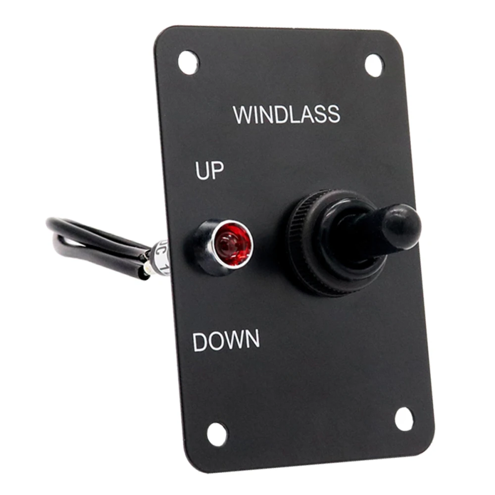 12V 15A Anchor Windlass Up/Down Rocker Switch Panel Marine Windlass ON-OFF-ON Control Panel With Red LED