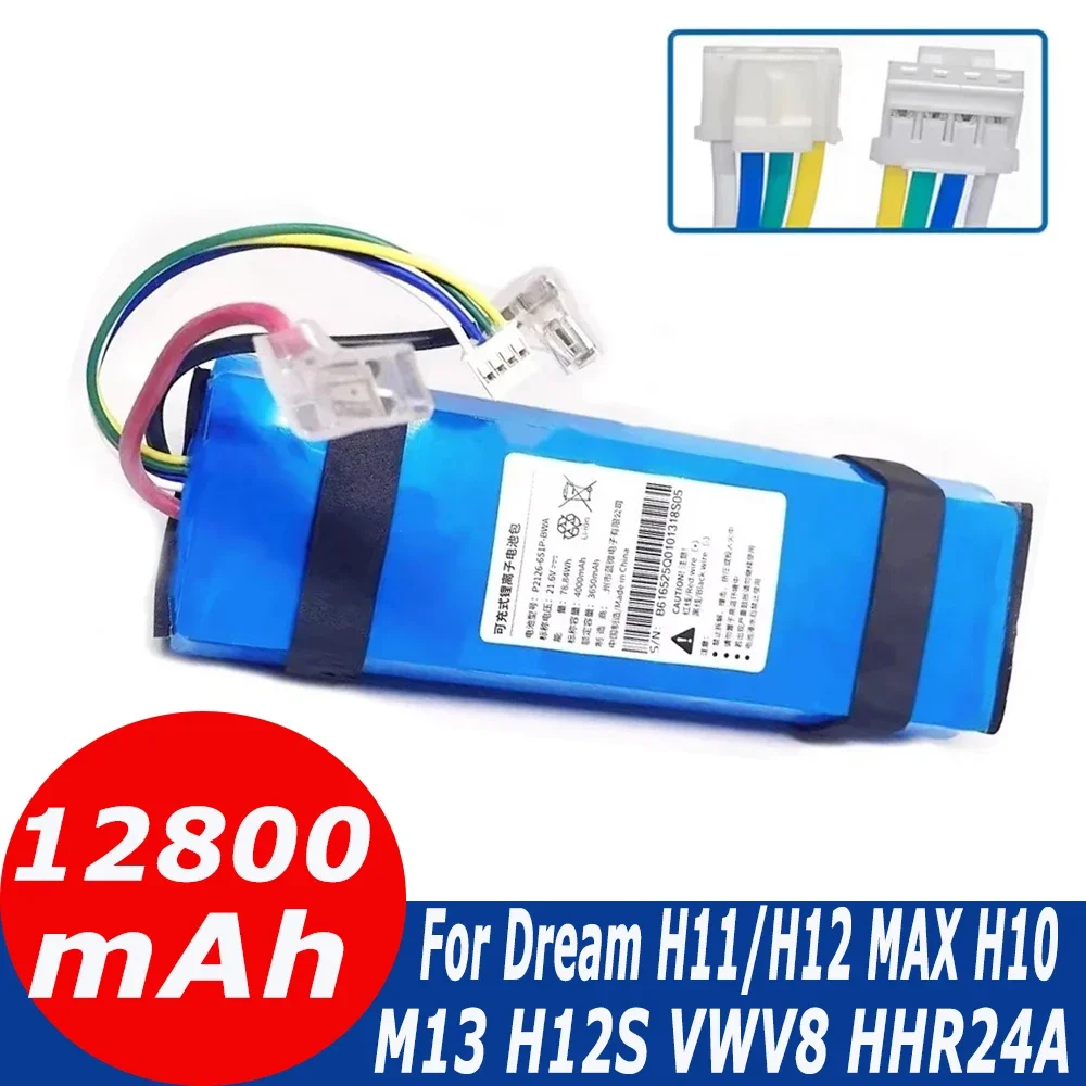 100%Original 12800mAh For Dreame H10 H11 H11max H12max M13 VWV8 HHR24A Floor scrubber Rechargeable batteries