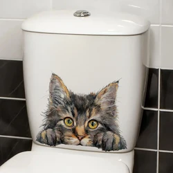 1pc Cute Peeking Cats Sticker, Water-proof Home Wall Decal, Used for Wall, Bathroom, Cabinet, Door,Toilet, Car, Laptop