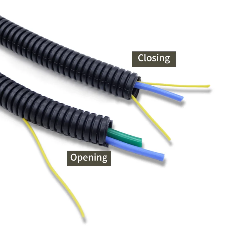 1/5M PP Insulated Corrugated Tube 7.5mm - 25mm Auto Line Pipe Harness Wire Threading Plastic Split Wire Loom Protection Sleeve