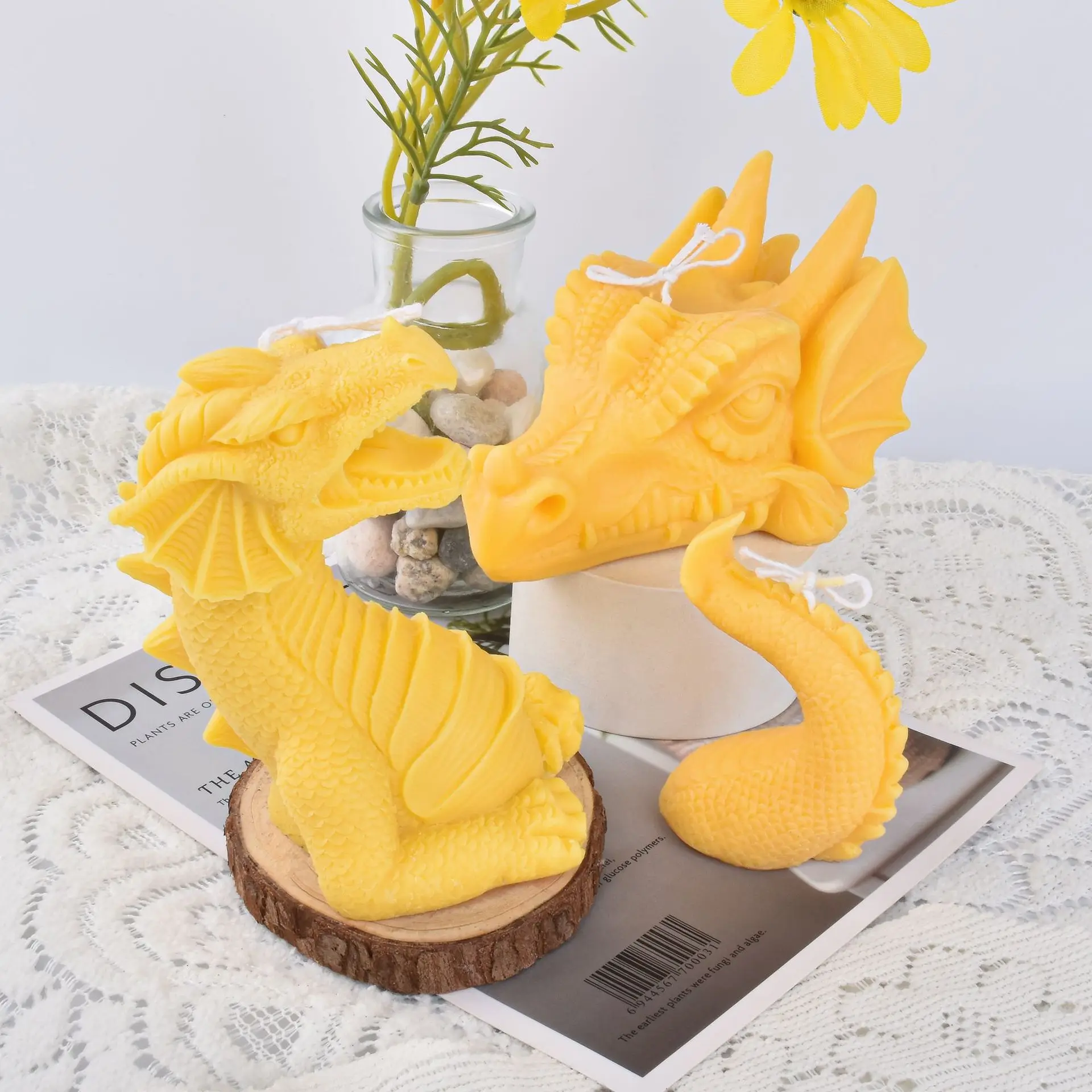 Giant Dragon Head Candle Silicone Mold for Handmade Chocolate Decoration Gypsum Aromatherapy Soap Resin Candle Silicone Mould