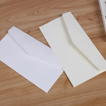 10 adet klasik kağıt zarflar beyaz siyah Kraft boş kağıt pencere zarflar düğün davetiyesi zarf hediye zarf