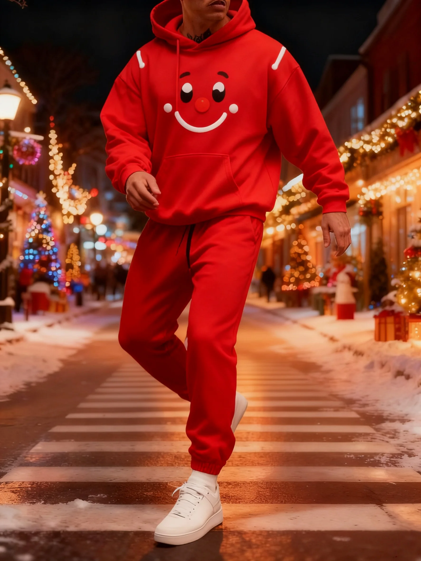 Merry Christmas 3D Print Red Men Women Tracksuit Set Casual Hoodie And Pants 2pcs Sets Oversized Pullover Fashion Men Clothing