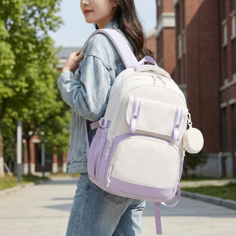Oxford cloth Student Backpack Korean Style Harajuku Student School Bag Large Capacity Multiple Pockets Shoulders Bag Unisex
