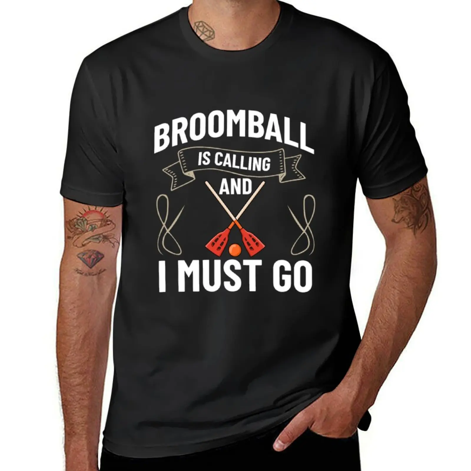 

Calling go playing broomball playing sports T-shirt plus size tops Aesthetic clothing aesthetic clothes mens workout shirts