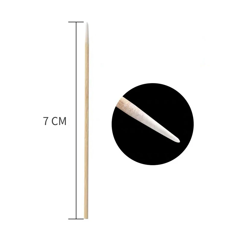 100 Stuks Nagels Houten Wattenstaafje Schoon Sticks Bud Tip Houten Katoenen Hoofd Manicure Detail Corrector Nagellak Remover Art Tool