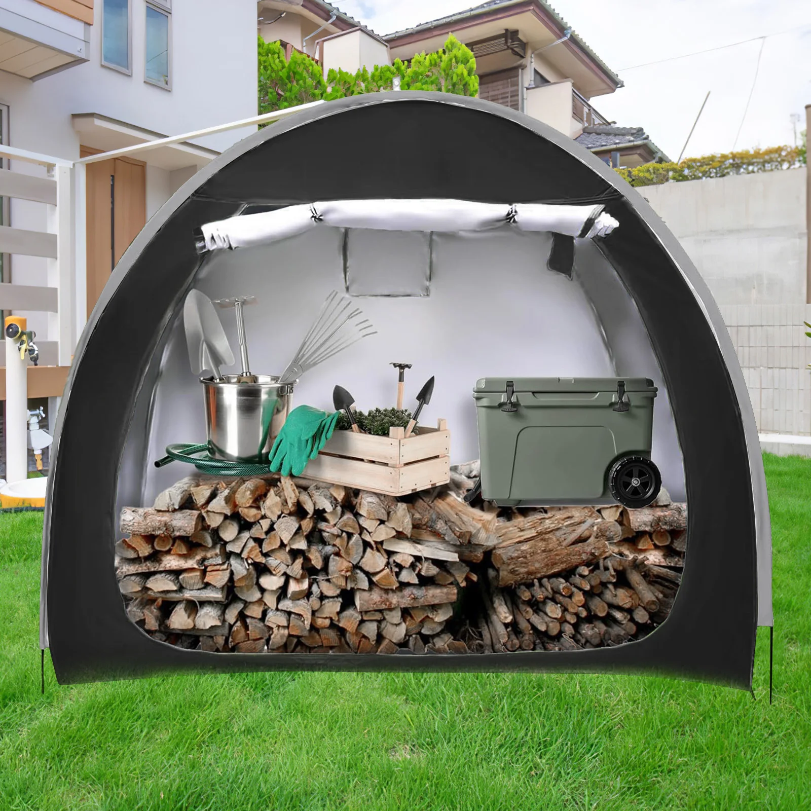 Abri de vélo portable, tente imperméable pour vélos, peut accueillir 1 à 2 vélos, tente pare-soleil pour le camping en plein air, le jardin, le patio, le rangement