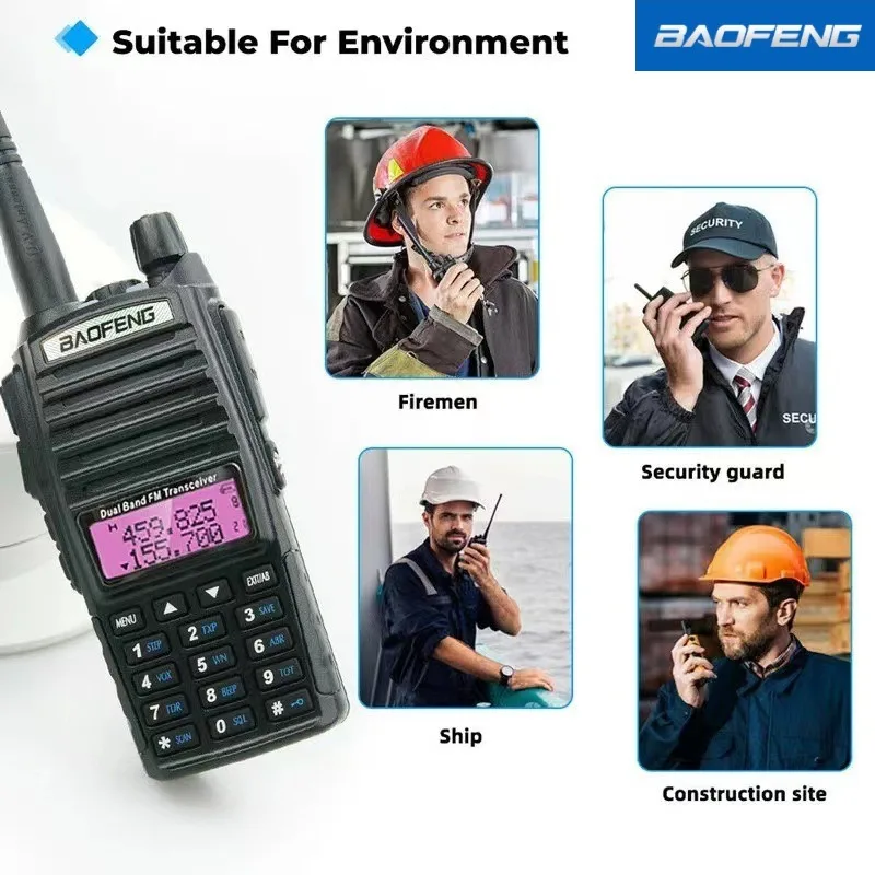 BAOFENG BF-UV82 8W Walkie-talkie Wireless Handheld Intercom Dual-segment Dual-display Digital Tuning FM Radio baofeng uv 82