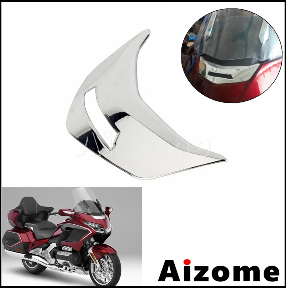 

Motorcycle Upper Front Fairing Cowling Chrome Windshield Trim For Honda Goldwing GL1800 F6B Gold Wing Tour DCT Airba 2018-2020