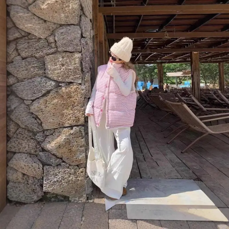 

Women's Thiened Cotton Vest Loose Fit Double-Sided Wear Outerwear Faionable Korean Sle Sweet Sle Winter ential