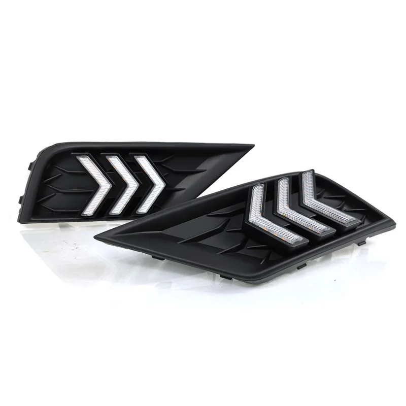 ل Volkswagen Tiguan L 2017 2018 2019 2020 2021 LED أضواء النهار المتدفقة الجري تعديل المصد الأمامي أضواء القيادة