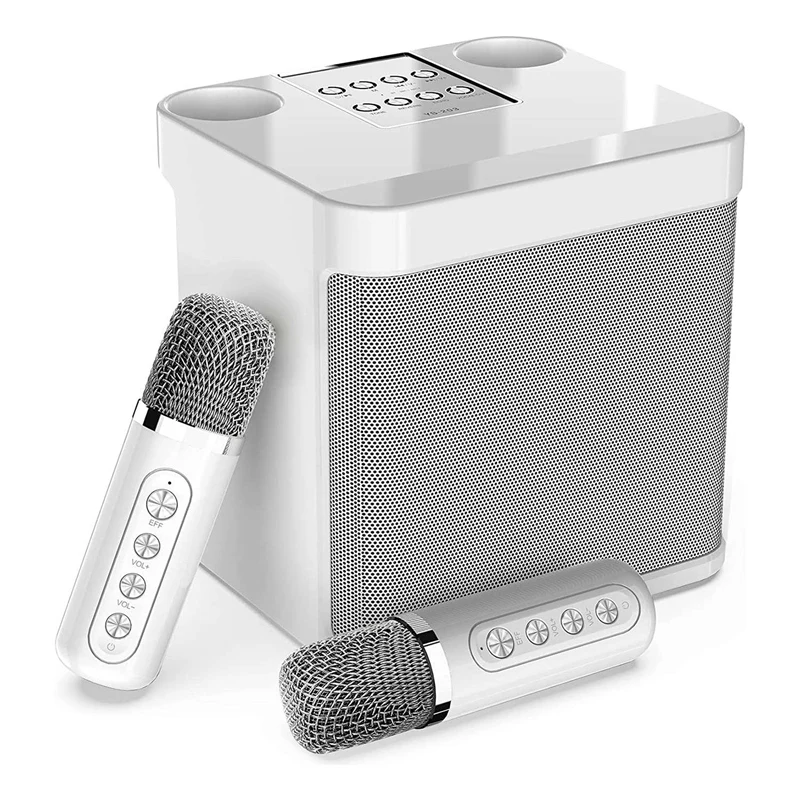 

1 Set Portable Karaoke Machine Bluetooth Speaker PA System With 2 Wireless Microphones For Home Party,Meeting