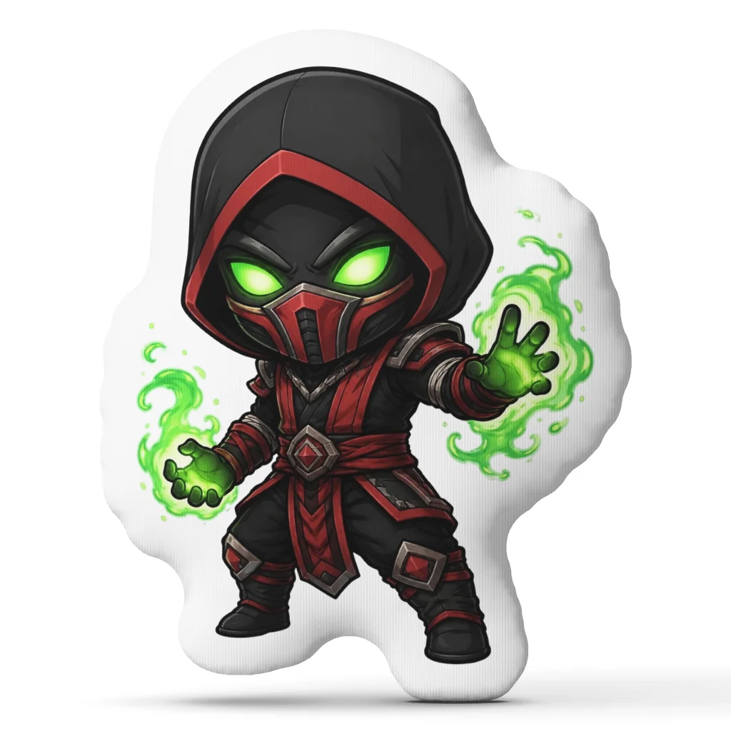 Chibi Ermac Mortal Kombat Plush Pillow Cushion Irregular Stuffed Throw Pillow Home Decor Gift Sofa Bed Couch