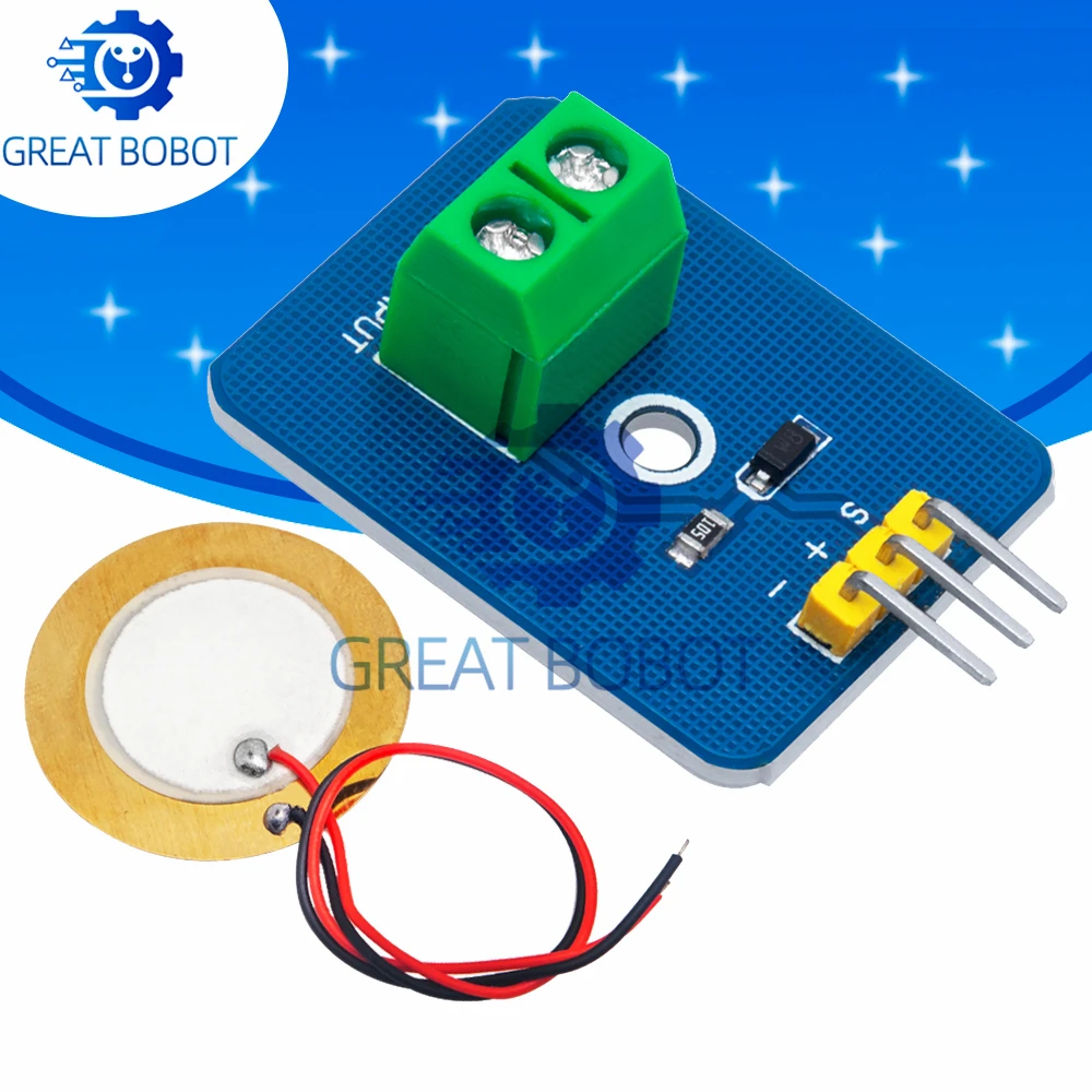 BS DIY Kit 3.3V/5V Ceramic Piezo Vibration Analog Sensor Module Electronic Components for Arduino