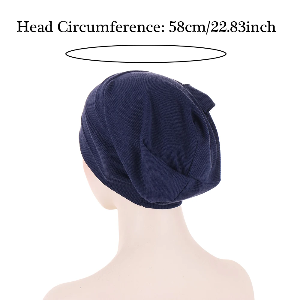 Thread Side Bow Women Hijab Muslim Chemo Hair Loss Cap Hijab Turban Headwear Wrap Scarf Arab Bonnet Cover Cancer Hat