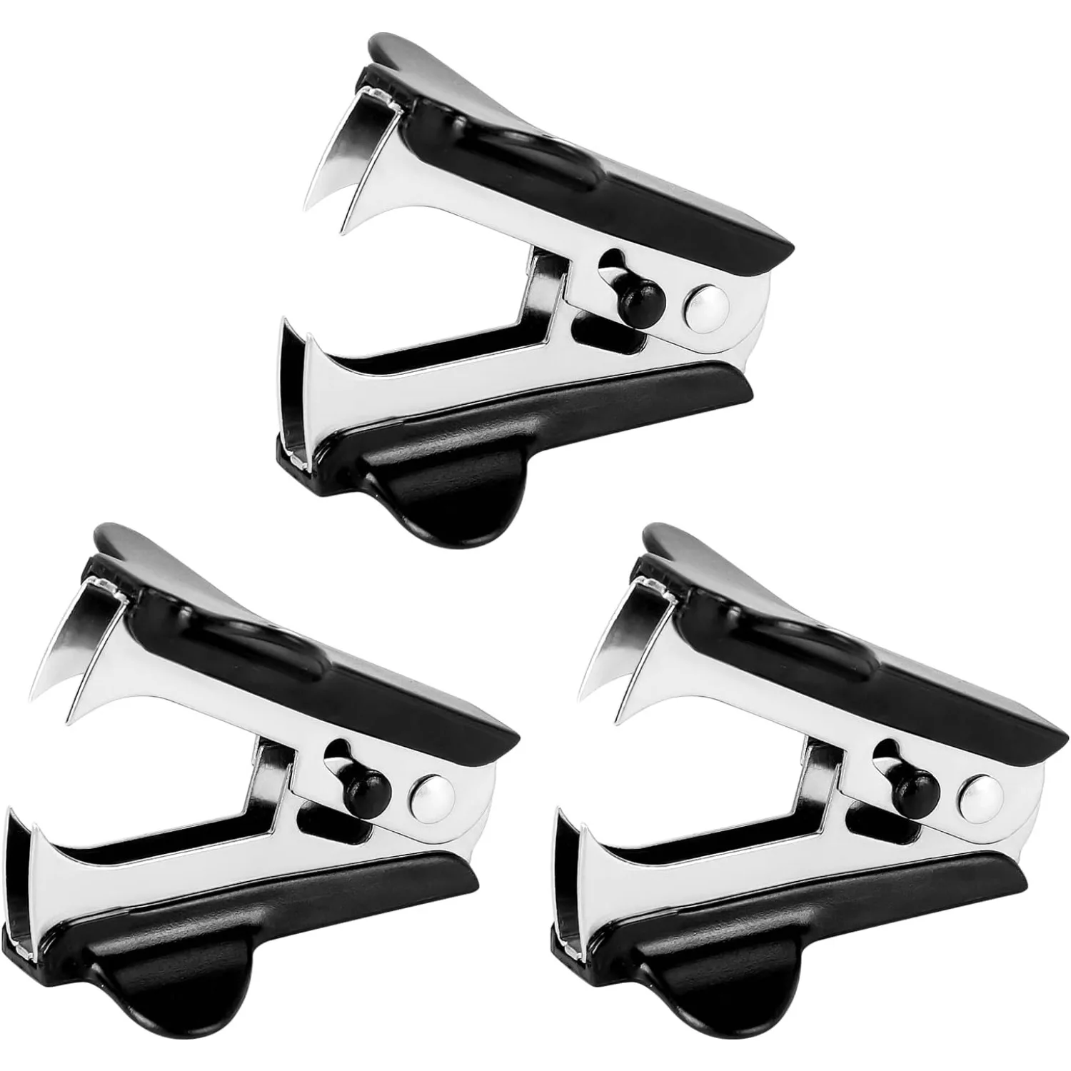 3-Pack Black Staple Removers, Mini Metal Staple Puller Removal Tools for School, Office, and Home Use