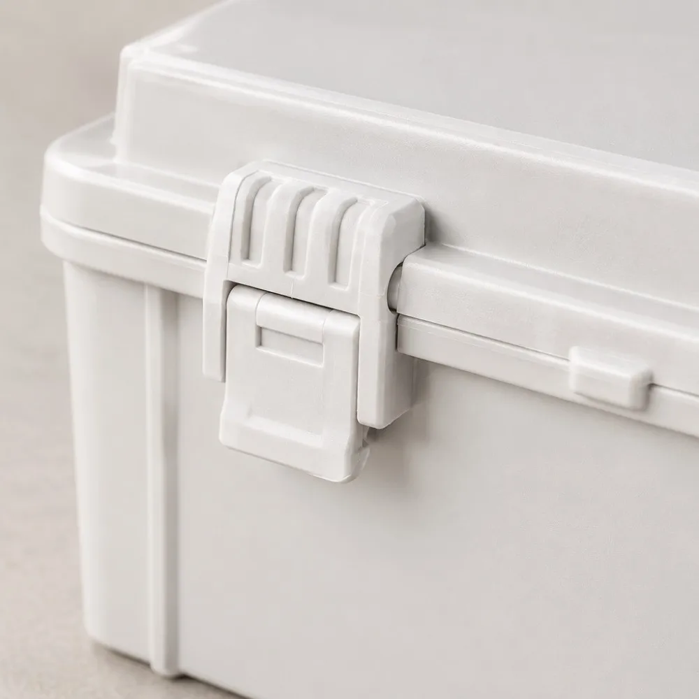 IP67 Electrical Junction Box Waterproof Enclosure With Hasp Outdoor Sealed Switch Power Case Plastic White Distribution Boxes