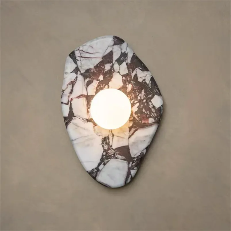 Irregularly natural marble wall lamp Living Room Striped Background Light Home Indoor Decor Hallway Aisle balcony Sconce Lamp