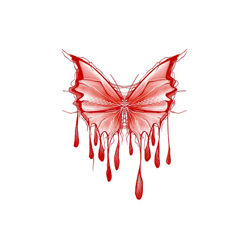 3pcs Dark Sexy Bloody Spirit Wing Tattoo Sticker Wholesale Fake Tattoos for Women Tatoo Art Festival Hotwife Temporary Tattoos