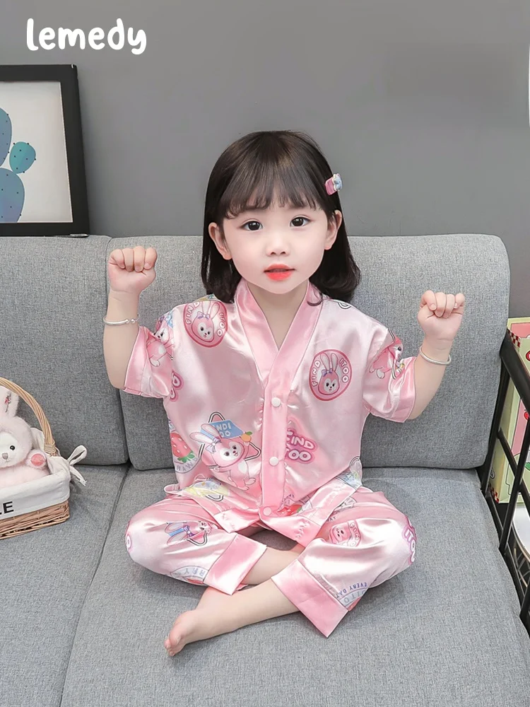 ensemble-de-vetements-d'ete-en-soie-glacee-pour-filles-lemedy-pyjama-fin-pour-bebe-a-motif-de-dessin-anime-vetements-pour-enfants-style-coreen-en-fibre-de-polyester