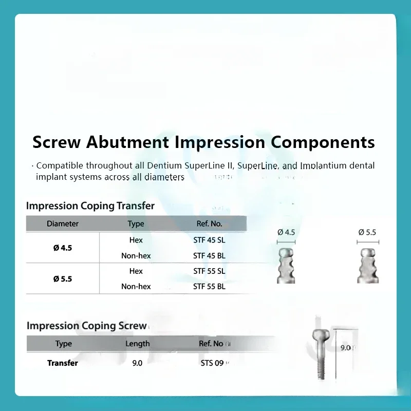1PCS Dental Medical Laboratory Instrument Accessorie Suitable for Dentium Composite Closed Transfer Rod Implant Replacement Tool