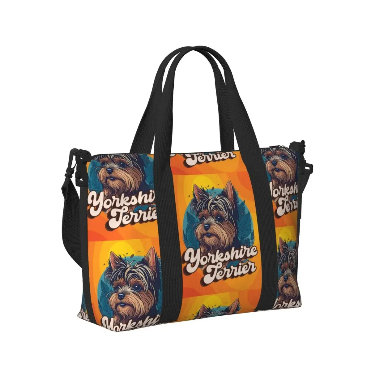 

Yorke Dog Yorkshire Terrier Beach Travel Bag Large Capacity Tote Bags for Gym Yoga Women Shopping Duffle Shoulder Bag