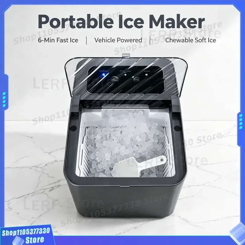 2026 New World Debut Portable Ice Machine Built-in Battery 3 National Patents 6 Minutes Rapid Nugget Ice Chewable Ice Maker
