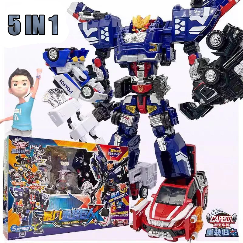

헬로카봇 Hello Carbot Penta Storm X 5 в 1, робот-трансформер, аниме, фигурки героев, автомобильные комбинированные модели, наборы игрушек для мальчиков G