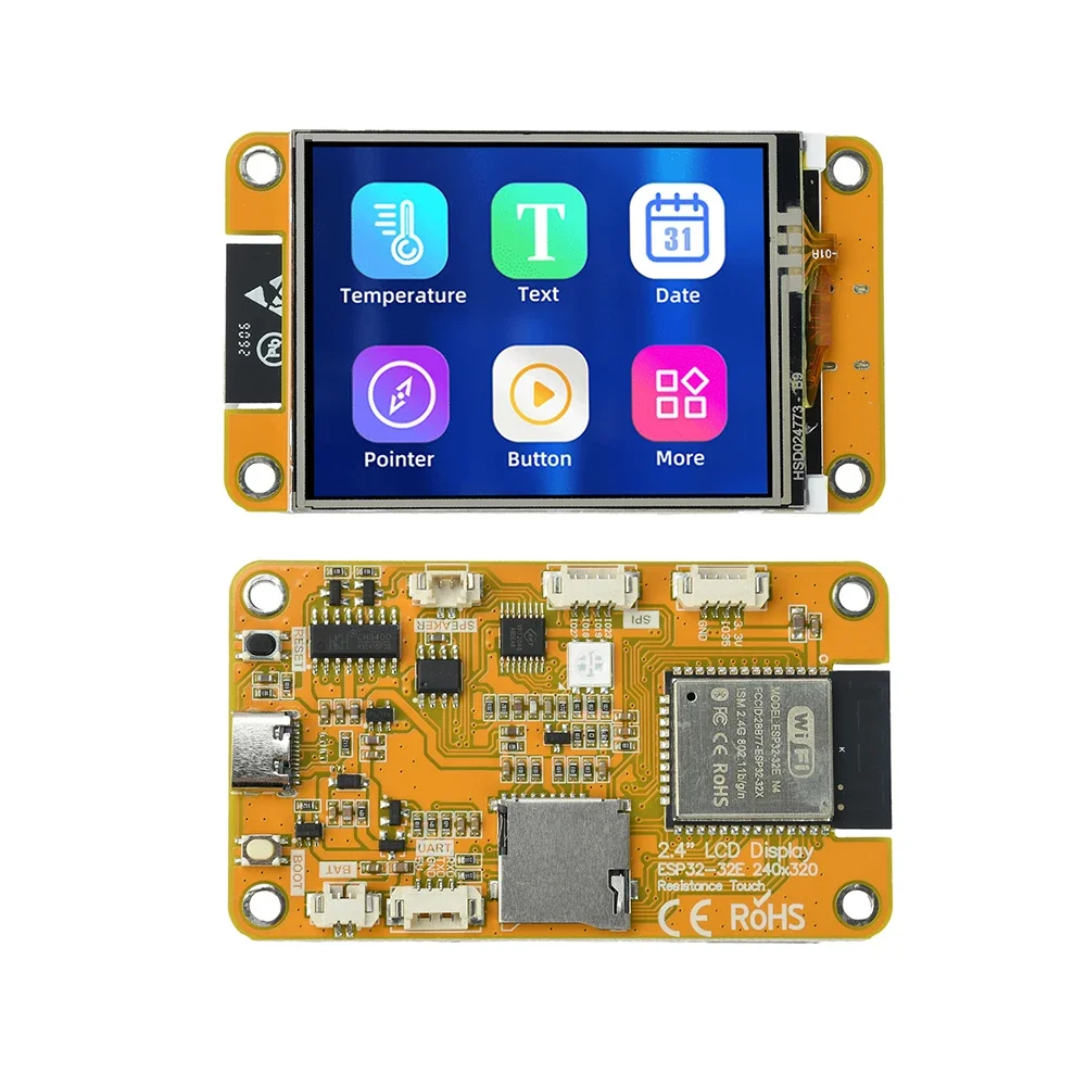 ESP32 32E Dual Core Development Board 2.4 Inch IPS TFT Display ST7789 Driver Resistive Touch Screen Type C Charging