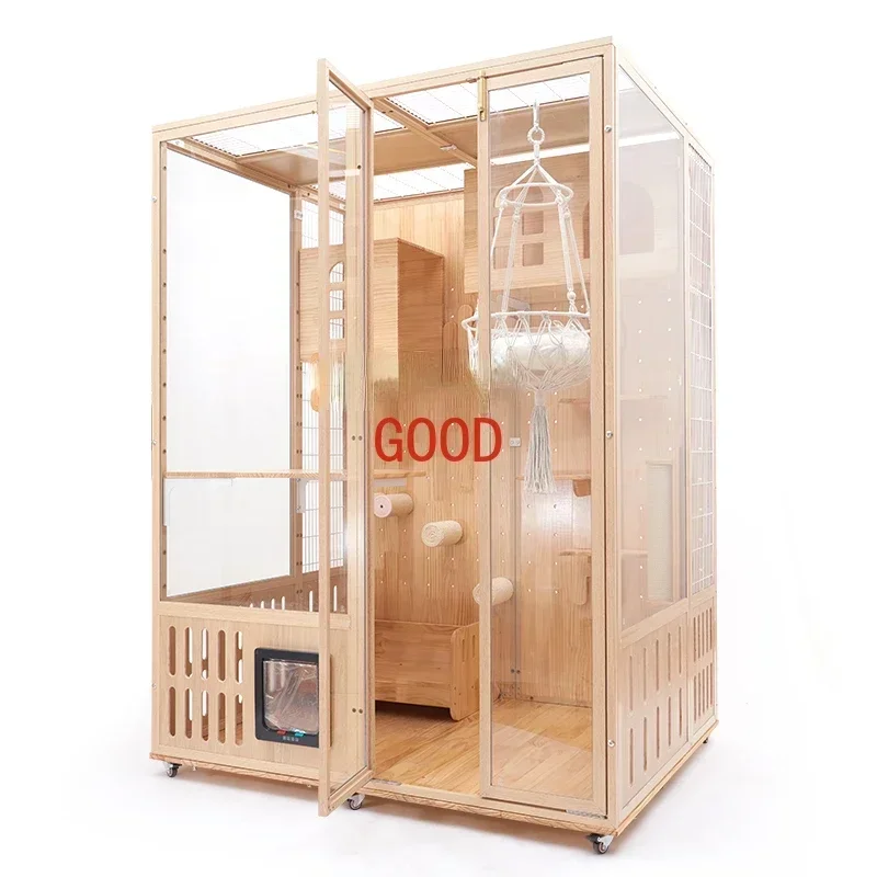 

Large Cat House Home Luxury Indoor Cattery Villa Panoramic Glass Cat House