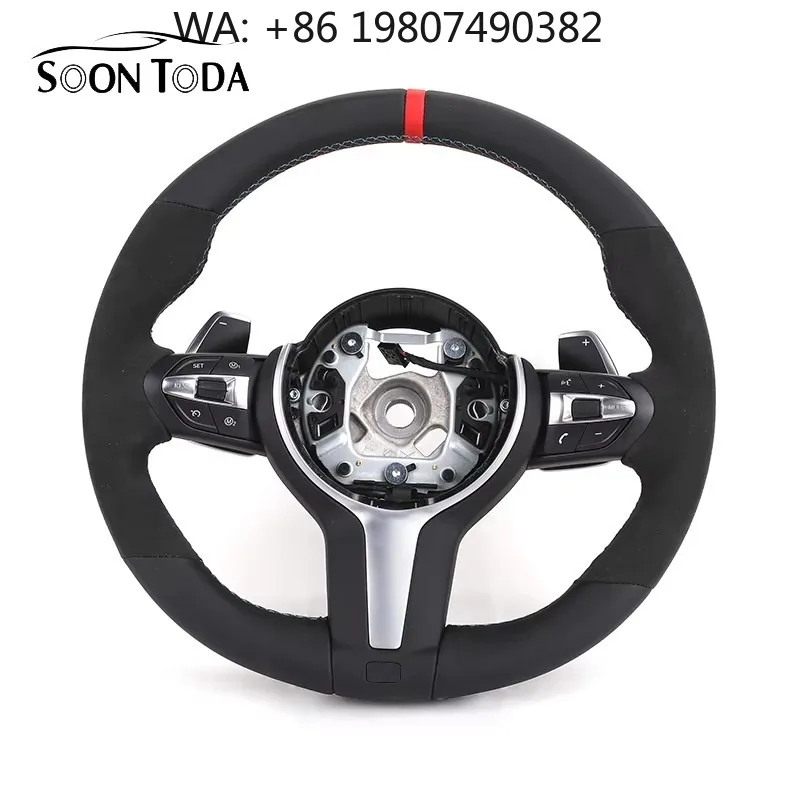 

Comfort Anti Sweat Suede Sport Steering Wheel, Custom Interior Upgrade Parts Fit Multi Chassis Popular Aftermarket Auto Refittin