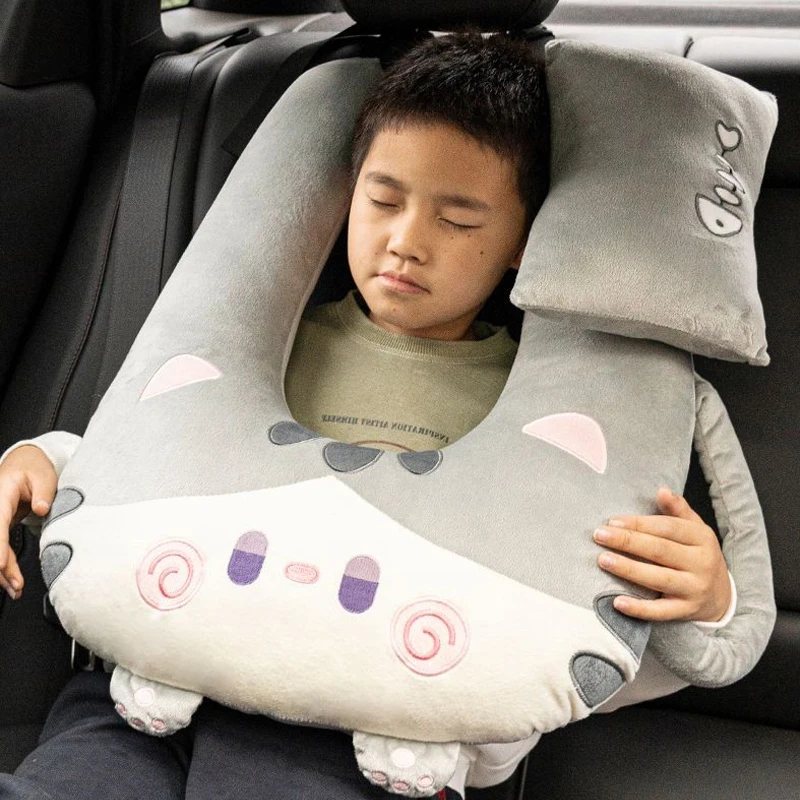 Cute Animal Pattern Kid Neck Head Support U-Shape Children Travel Pillow Cushion for Car Seat Safety Neck Pillow for Kids