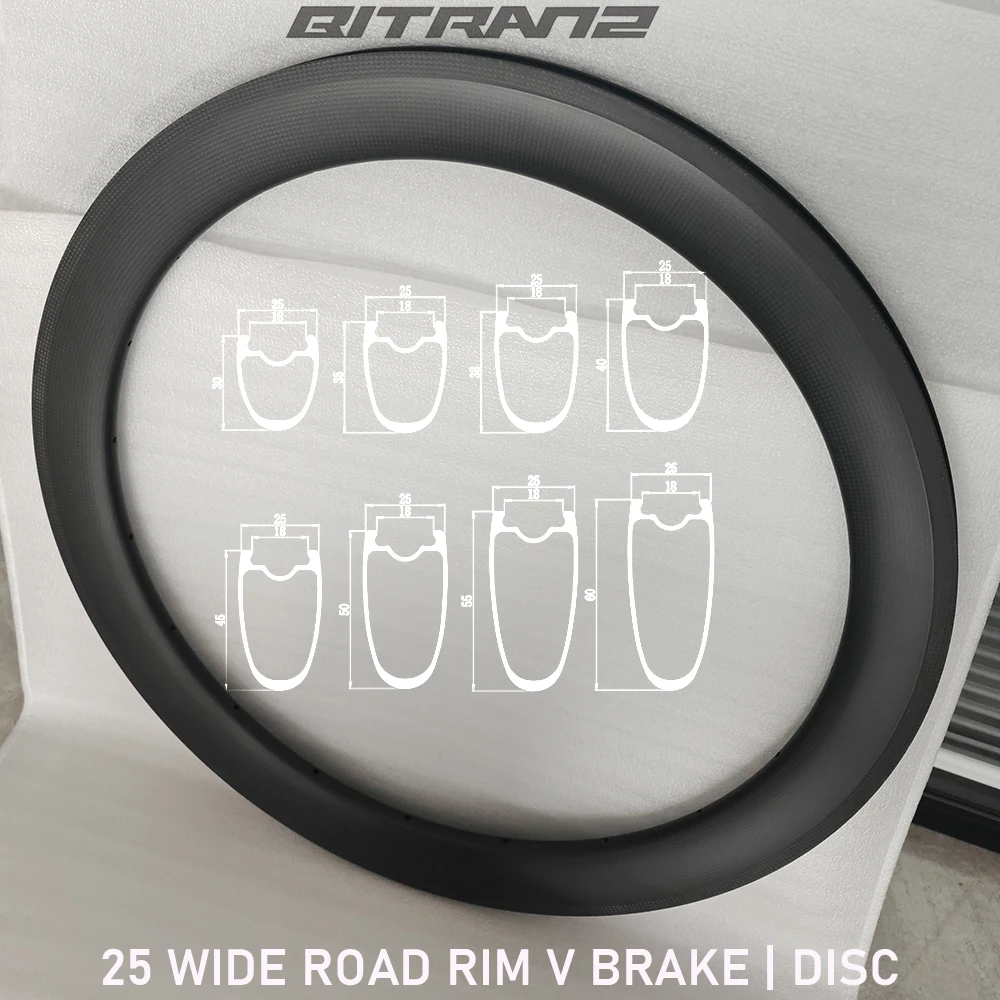 25mm Breite Rennrad Clincher Tubeless 700C 30/35/38/40/45/50/55/60/88mm Felge V-Bremse Scheibenbremse Carbon Fahrradrad UD 3K 12K Matt