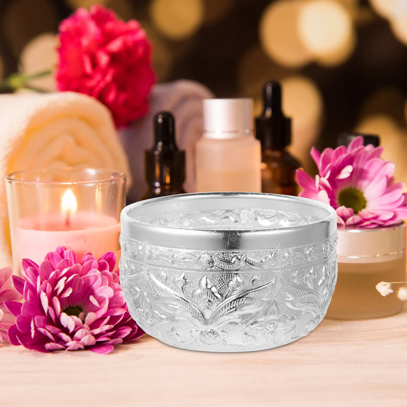 

Оловянная винтажная тайская миска с эфирным маслом традиционного дизайна для спа-салона, контейнер для хранения, многоцелевой сервировочный фруктовый суп