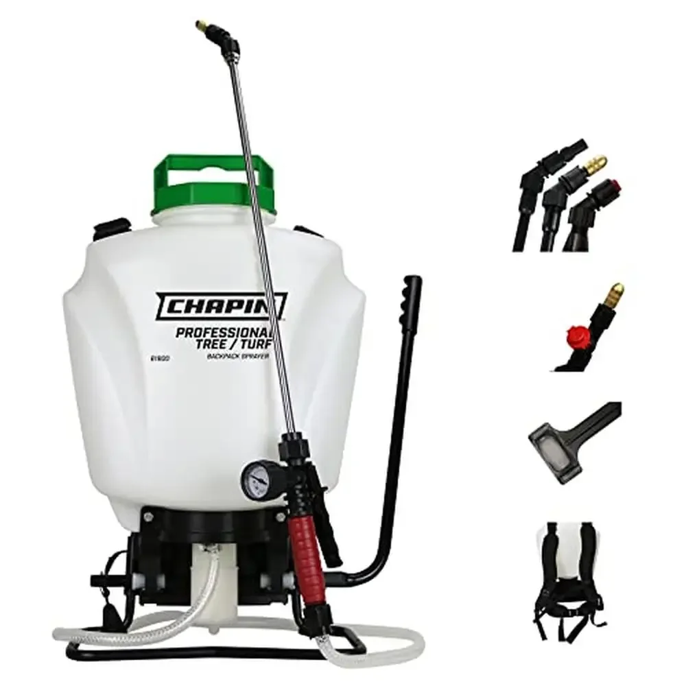 4 Gallon Backpack Sprayer Stainless Steel Wand Tree Turf Pro Commercial USA Made