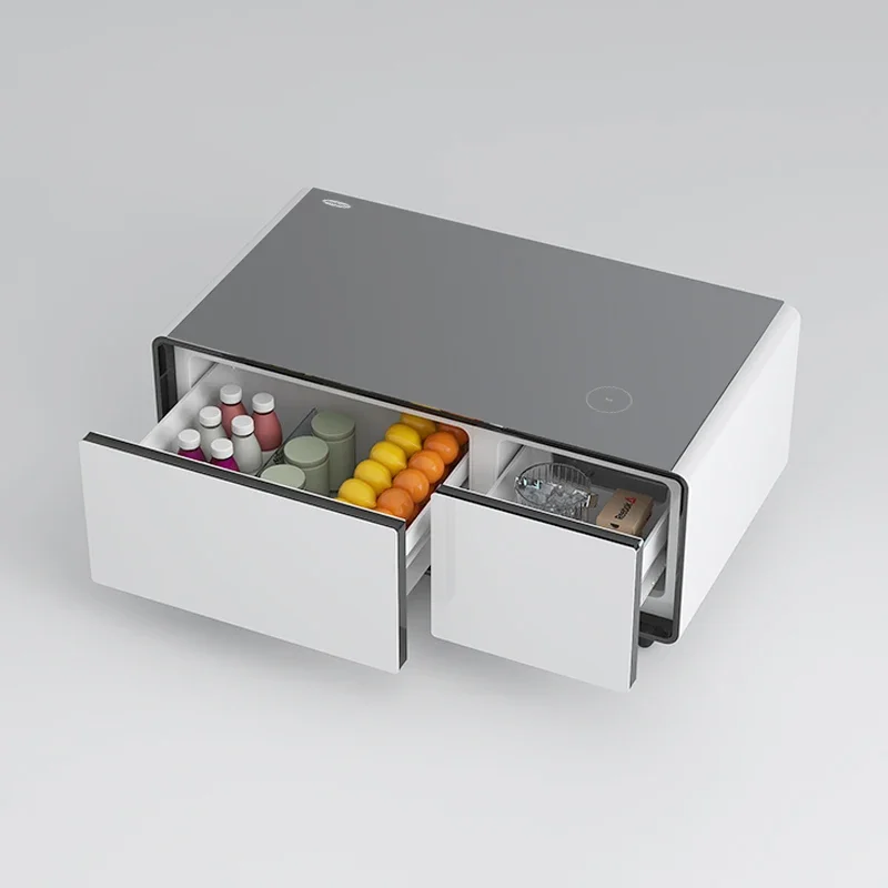 Multi Functional Smart Coffee Table for Summer Frozen Small Refrigerator Gatherings Smart Table with Fridge