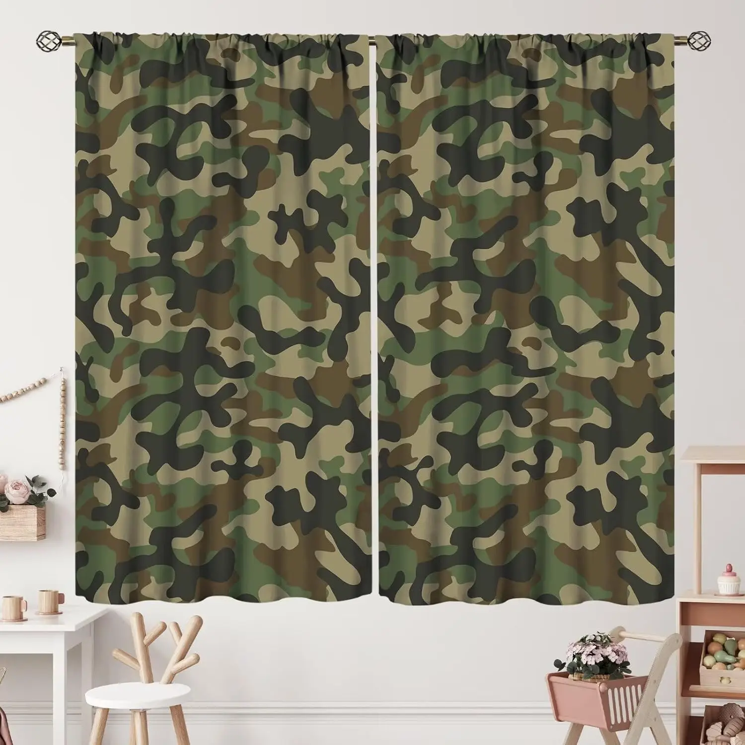 Camouflage Curtains,Teens Camo Window Curtains for Kids Boys Girls Teens,Army Camouflage Curtains for Living Room Bedroom