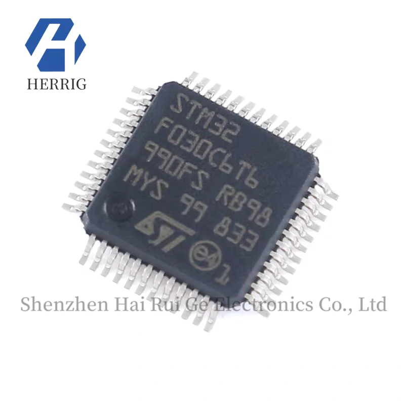 Original STM32F030C6T6 LQFP-48 ARM Cortex-M0 32-bit Microcontroller - MCU