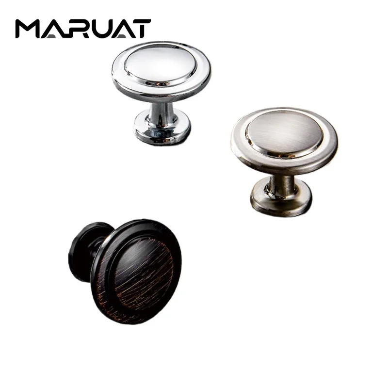 MARUAT Furniture Wardrobe Door Pull Kitchen Cabinet Drawer Single Hole Handle Sliding Door Window Round European Zinc Alloy Pull