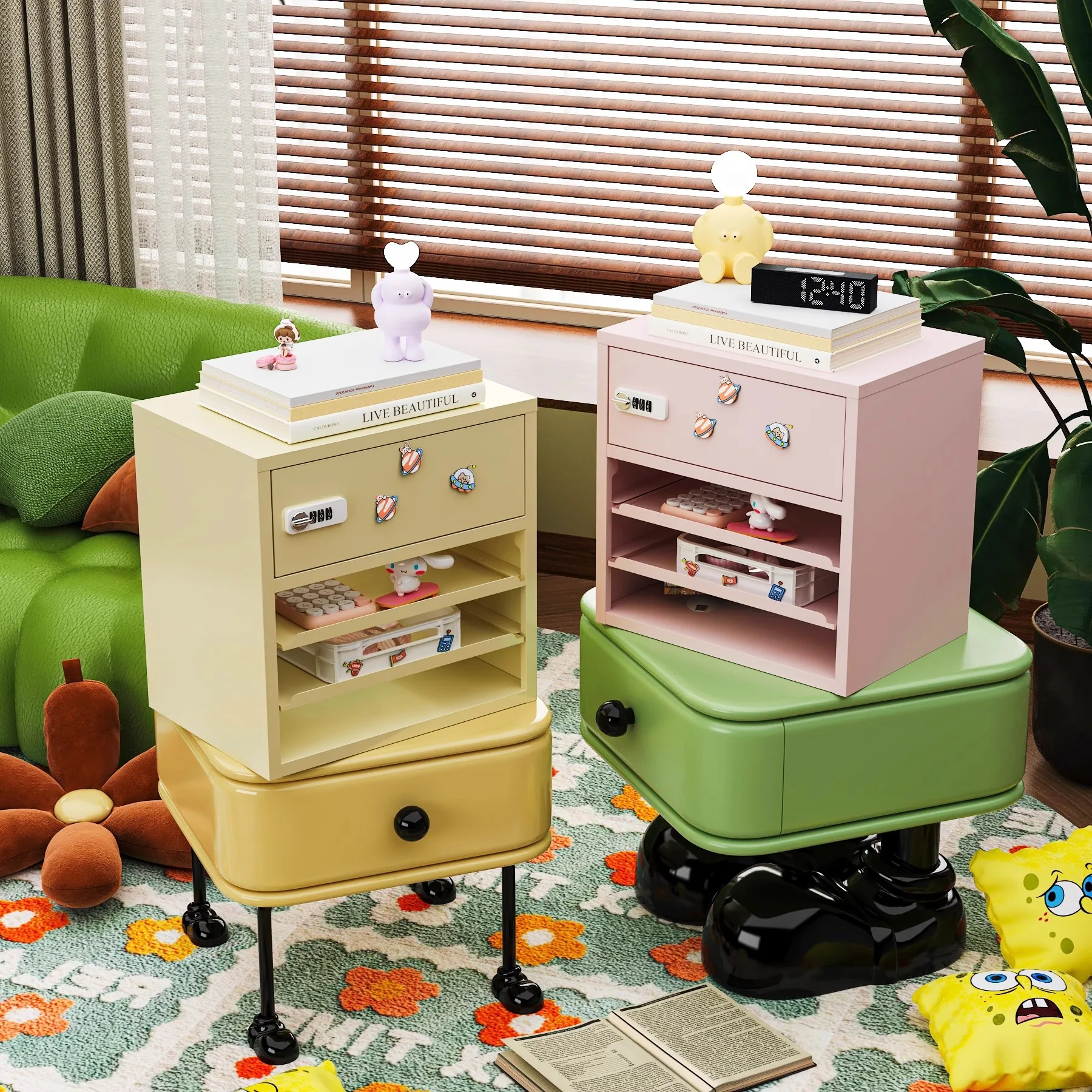 Small Password Box, Password Cabinet Household File Cabinet with Lock Storage Storage Box Student Locker Anti-theft