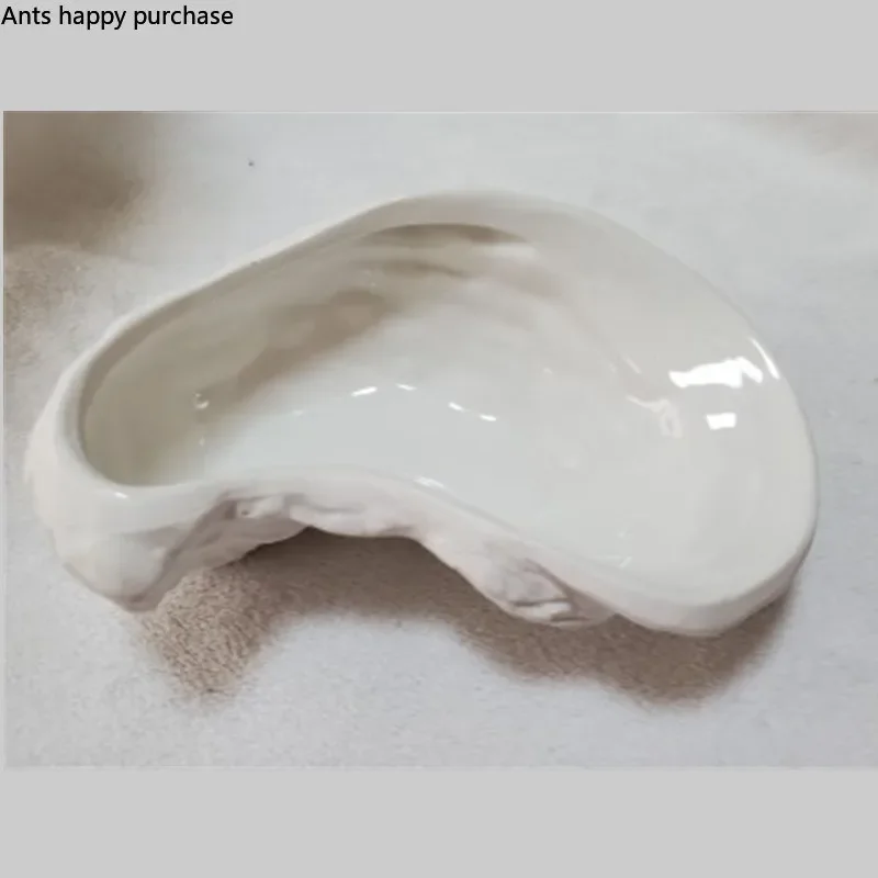 Irregular Ceramic Plate Oyster-shaped Dinner Plate Dessert Plates Fruit Snack Tray Decorative Plates Seasoning Bowl Spice Dishes