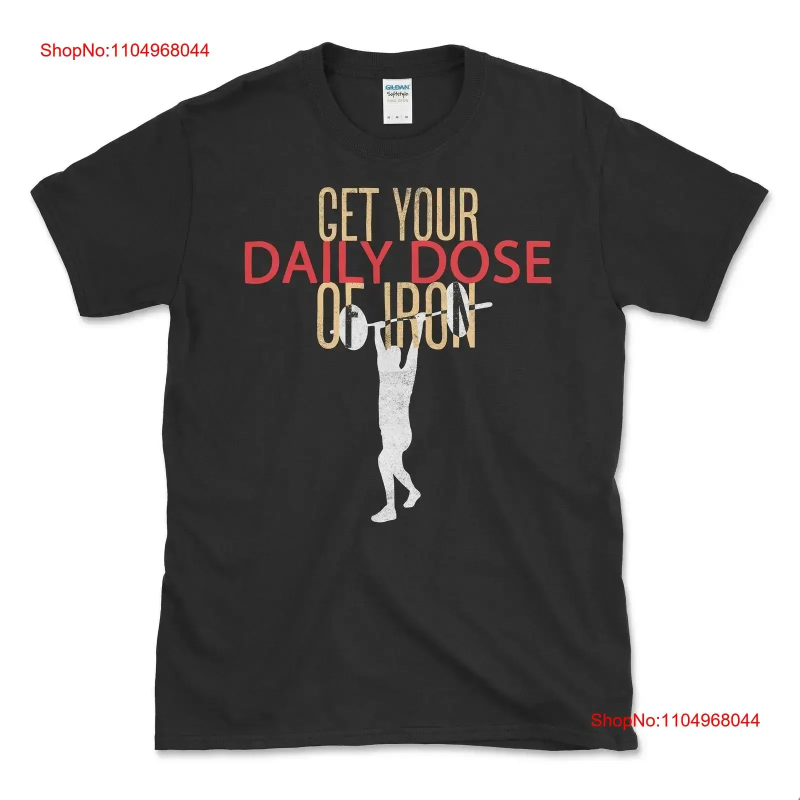 

Get Your Daily Dose Of Iron Weightlifting Workout T Shirt Funny Gym Bodybuilder Rat s vintage Washed streetwear Comfortable
