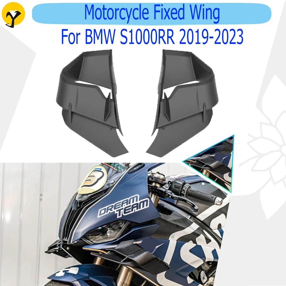 Motorcycle Fixed Wing For BMW S1000RR 2019 2020 2021 2022 2023 Front Side Downforce Naked Spoilers Aerodynamic Side Wing Parts