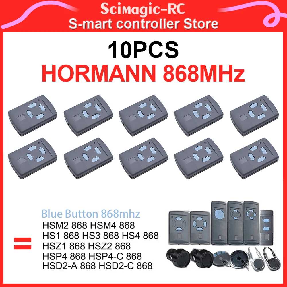 10pcs/pack HORMANN 868MHz Garage Remote Control for HORMAN HSM4 HSE2 HSE4 HSM2 HS2 HS4 Wireless Gate Door Opener Have Battery