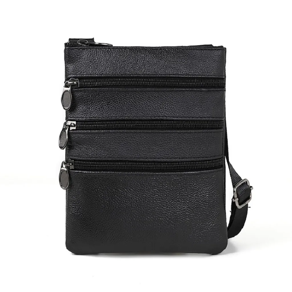 Men\'S New Pu Leather Crossbody Bag Vertical Trendy Multifunctional Shoulder Bag Briefcase Casual Travel Messenger Bag