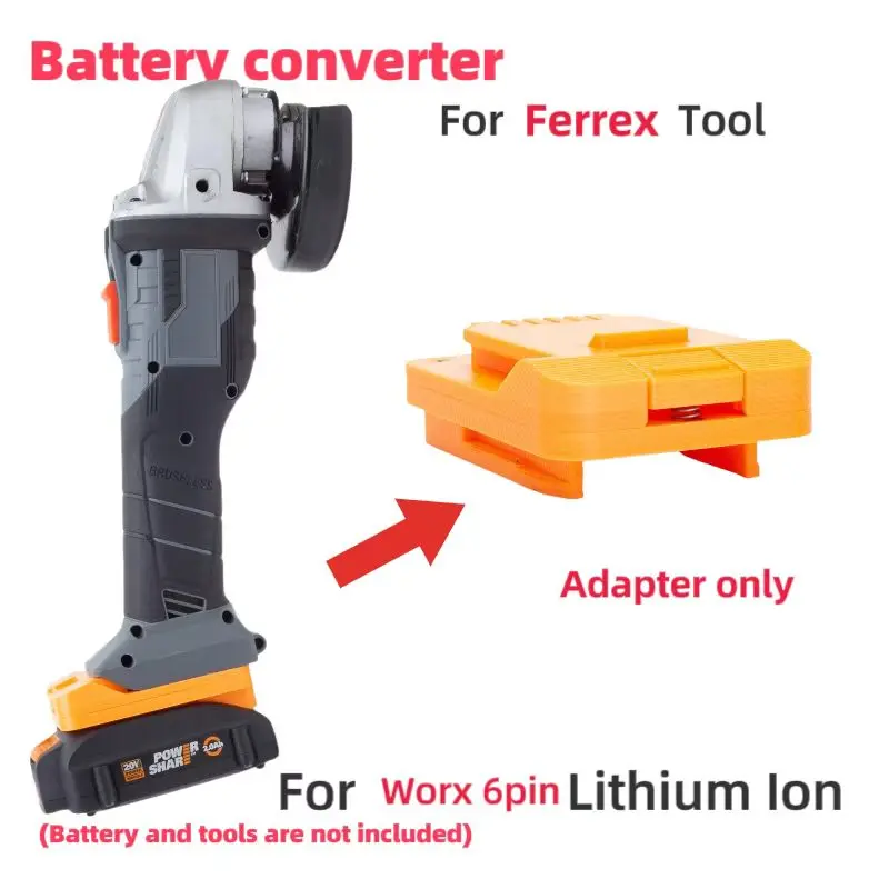 For Worx 20v 6pin Battery WA3578 WA3525 WA3575 WA3520 WA3512 WA3522 WA3544 Convert To  FERREX 20V Tool Converter(Only Adapter)