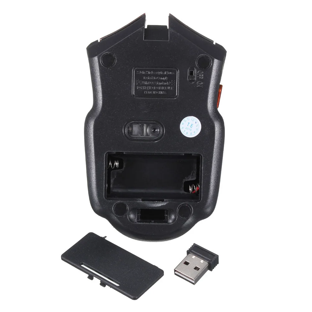 무선 게임 2.4Ghz 6 버튼 USB 광학 게임용 컴퓨터 빨간색 휴대용 경량 3단계 Dpi 10M 감지 거리 무선