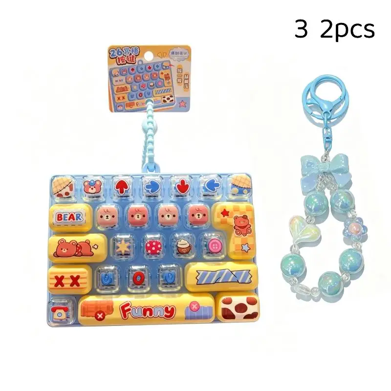 1/2 Stück 26-Tasten-Tastatur-Clicker Fidget Anti-Stress-Knopf Schlüsselanhänger Rucksackanhänger 26 Tastenkappen Schlüsselanhänger Geschenk – Detail 19