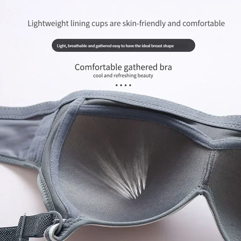 New BC cup push-up women's bra non-magnetic no steel ring three-breasted side middle-aged and elderly mother underwear bras